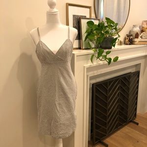 Isaac Mizrahi for Target Spaghetti Strap Seersucker Dress in Grey & White - 6